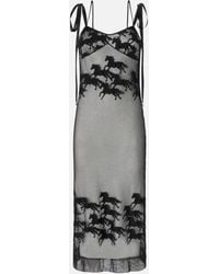 Pinko - Reimagine By X Patrick Mcdowell Sheer Midi Dress With Horse Motif - Lyst