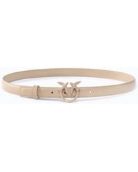 Pinko - 2 Cm Leather Belt With Matte Love Birds Buckle - Lyst
