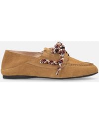 Pinko - Suede Moccasins With Multicoloured Laces - Lyst