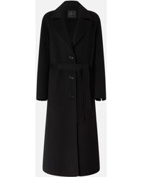 Pinko - Long Double-layered Cloth Coat With Belt - Lyst