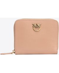 Pinko - Square Leather Zip-Around Purse - Lyst