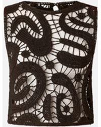 Pinko - Geometric Crocheted Sleeveless Top - Lyst
