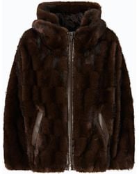 Pinko - Chaqueta Blusón Efecto Pelo Con Capucha - Lyst