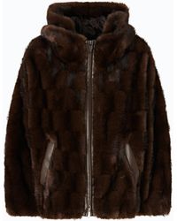 Pinko - Chaqueta Blusón Efecto Pelo Con Capucha - Lyst