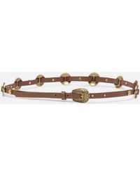Pinko - Thin Belt With Engraved Metal Plates 1Cm - Lyst