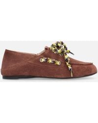 Pinko - Suede Moccasins With Multicoloured Laces - Lyst