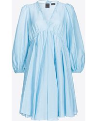Pinko - Kleid Aus Baumwoll- Und Seidenvoile, Sanftes Blau - Lyst