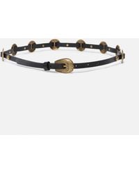 Pinko - Thin Belt With Engraved Metal Plates 1Cm - Lyst