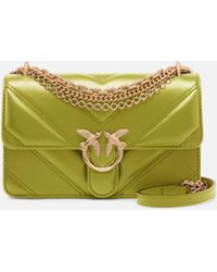 Pinko - Schultertasche Mini Love Bag One Aus Leder Und Chevron-Nappaleder Mit Dreigliedriger Kette - Lyst