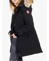 Canada Goose Long Fitted Padded Jacket With High Neck And Fur H - Black