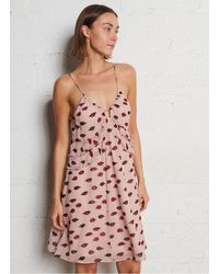 IKKS - Robe Courte Col V Imprimée Femme - Lyst