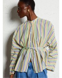 Laurence Bras - Chemise Col Rond À Rayures En Coton Femme - Lyst