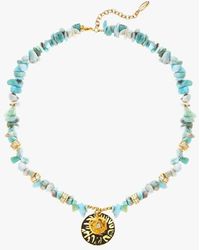 Hipanema - Collier Avec Pierres, Perles Et Pendentif Central - Lyst
