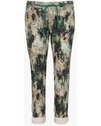 Please - Pantalon Chino En Coton Mélangé Imprimé Femme - Lyst