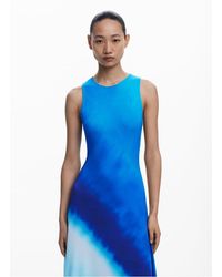 Desigual - Robe Midi Col Rond Tie And Dye Femme - Lyst