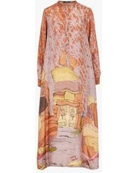 Mes Demoiselles - Robe Chemise Longue En Soie Imprimée Femme - Lyst