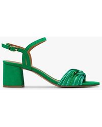 Maison Toufet - Sandales Ouvertes À Petit Talon En Cuir Velours Femme - Lyst
