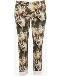 Please - Pantalon Slim En Coton Mélangé Imprimé Femme - Lyst