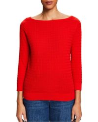 Esprit - Pull Droit Col Bateau En Coton Femme - Lyst