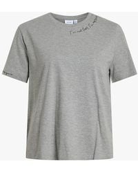 Vila - Tee-Shirt Col Rond En Coton Bio Mélangé Femme - Lyst