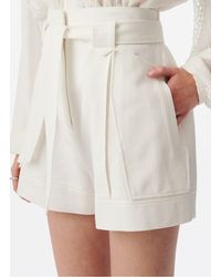 IRO - Short Droit En Coton Mélangé Femme - Lyst