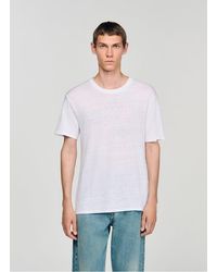 Sandro - Tee-Shirt Col Rond En Lin - Lyst