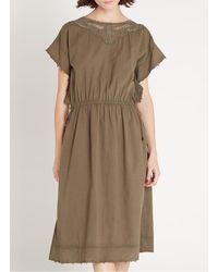 Swildens - Robe Midi Cintrée Brodée En Coton Femme - Lyst