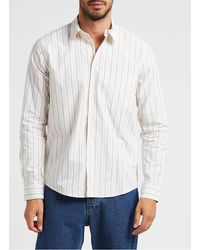 Samsøe & Samsøe - Chemise Col Classique À Rayures En Coton Bio - Lyst