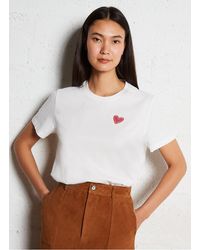 La Petite Etoile - Tee-Shirt Droit Col Rond'Sérigraphié En Coton Femme - Lyst