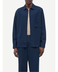Samsøe & Samsøe - Chemise Col Classique En Coton Bio Et En Lin Mélangé - Lyst