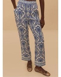 FARM Rio - Pantalon Droit Imprimé En Lin Mélangé Femme - Lyst