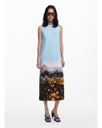Desigual - Robe Midi Imprimée Plissée Femme - Lyst