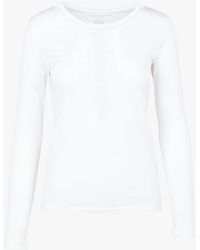 Majestic Filatures - Tee-Shirt Col Rond En Coton Et Cachemire Mélangé Femme - Lyst