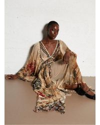 Mes Demoiselles - Robe Longue Col V Imprimée Femme - Lyst