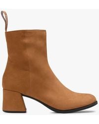 Camper - Bottines À Talons Unies En Cuir Femme - Lyst