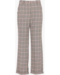 Imperial - Pantalon Large Pied De Poule En Coton Mélangé Femme - Lyst