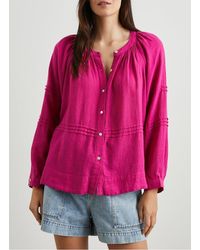 Rails - Chemise Col Rond En Lin Mélangé Femme - Lyst
