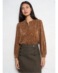 La Petite Etoile - Blouse Droite Col Rond En Dentelle Femme - Lyst