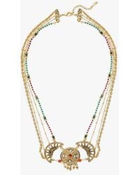 Hipanema - Collier Chaîne Multirang Avec Pendentif Central Et Perles - Lyst