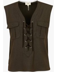 Diega - Top Droit Col V Femme - Lyst