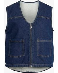 Vila - Veste En Jean Sans Manches En Coton Femme - Lyst