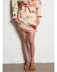 Never Fully Dressed - Jupe Courte En Coton Mélangé Imprimé Femme - Lyst