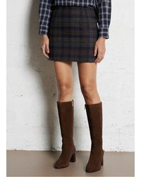 The Korner - Jupe Courte Droite En Laine Mélangée Femme - Lyst