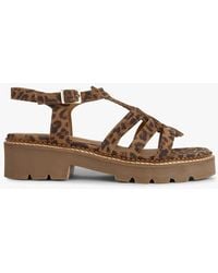 Mellow Yellow - Sandales Plates En Cuir Velours Imprimé Femme - Lyst