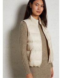 MAISON 123 - Doudoune Sans Manches Col Montant Droite Matelassée Femme - Lyst