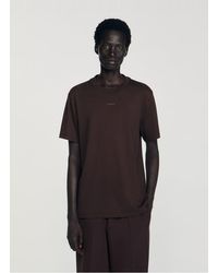 Sandro - Tee-Shirt Droit En Coton - Lyst