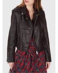 One Step - Blouson Court Cintré En Cuir D'Ovin Femme - Lyst