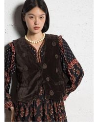 MAISON HOTEL - Veste Col V En Coton Femme - Lyst