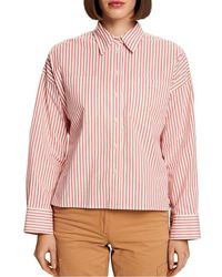 Esprit - Chemise Ample Col Classique En Coton Mélangé À Rayures Femme - Lyst