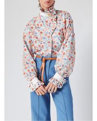 The Label Edition - Chemise Col Victorien En Coton Femme - Lyst